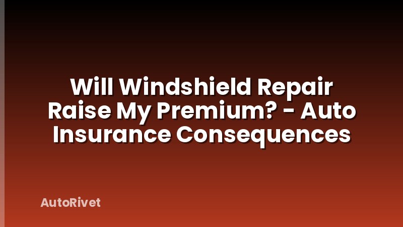 Will Windshield Repair Raise My Premium? - Auto Insurance Consequences